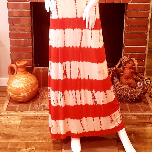 LAPIS Orange/ Ivory Tie Dye Lg. Dress-S-NWOT - Picture 10 of 11